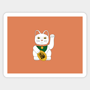 Maneki-Neko lucky cat orange Sticker